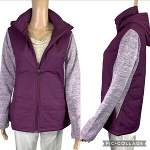 Ultimate Terrain Womens Hybrid Jacket Coat Hooded Full Zip Purple Small